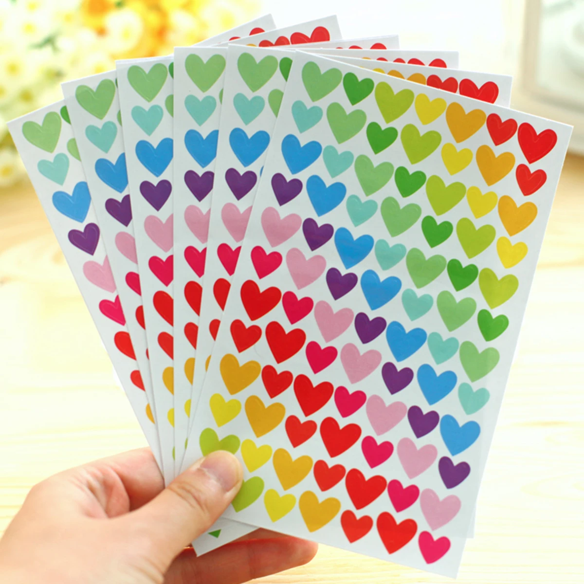 

10 шт. наклейки в форме сердца, красочные наклейки в форме сердца, декоративные наклейки для упаковки альбомов, детские наклейки «сделай сам»