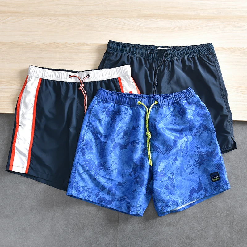 Waterproof Quick Dry Breathable Loose Thin Elastic Waist Casual Shorts Beach Pants Summer Men's Fashion Straight Leg Youth