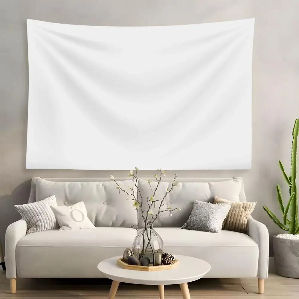 White Pure Solid Color Tapestry Custom Home Living Room Bedroom Wall Decor Wallpaper Backdrop Cloth With Clips