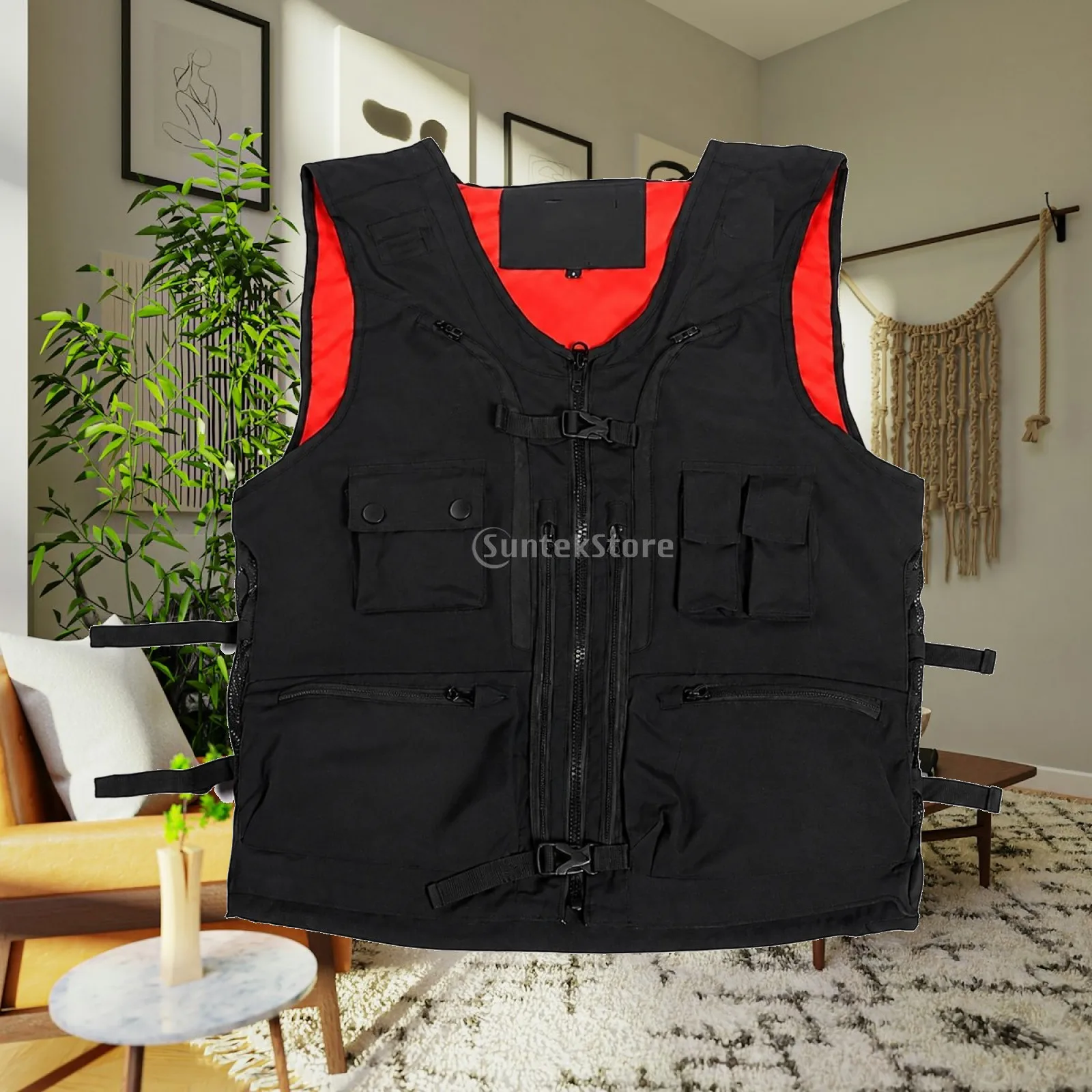 Snowboard Vest Carrier for Men Women with Front Zip and Adjustable Side Straps for Mountain Walking Trips