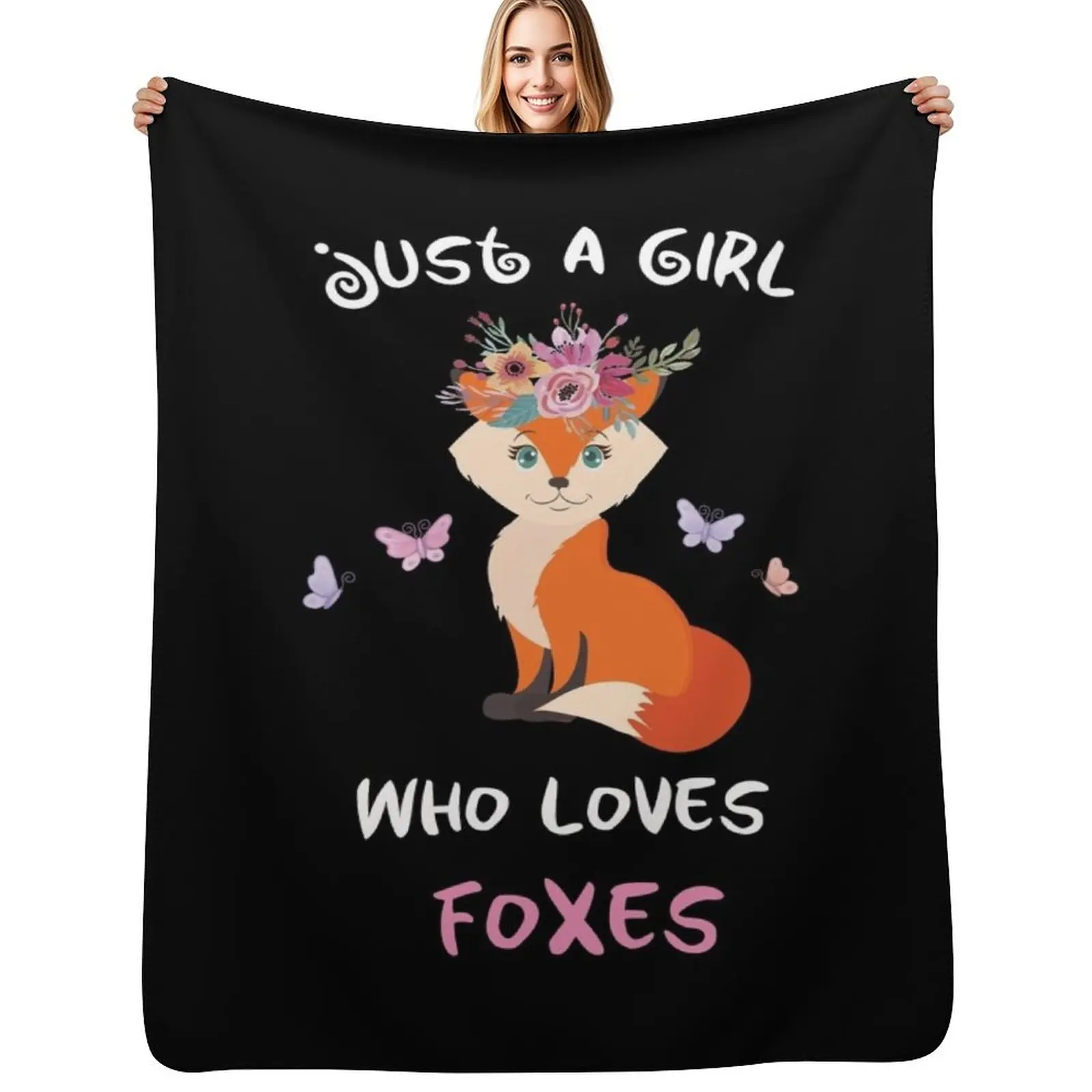 

Just a Girl Who Loves Foxes, Gift for Fox Lover Throw Blanket Sofa Throw Single Kid'S Heavy Blankets
