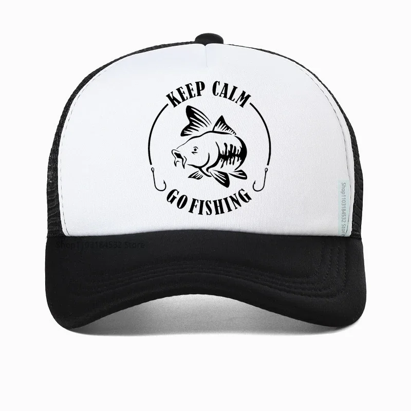 

Keep Calm Go Fishing men Baseball Cap High Quality men outdoors hunting Fishing hat summer Mesh Sun Hat Spring Autumn visor Caps