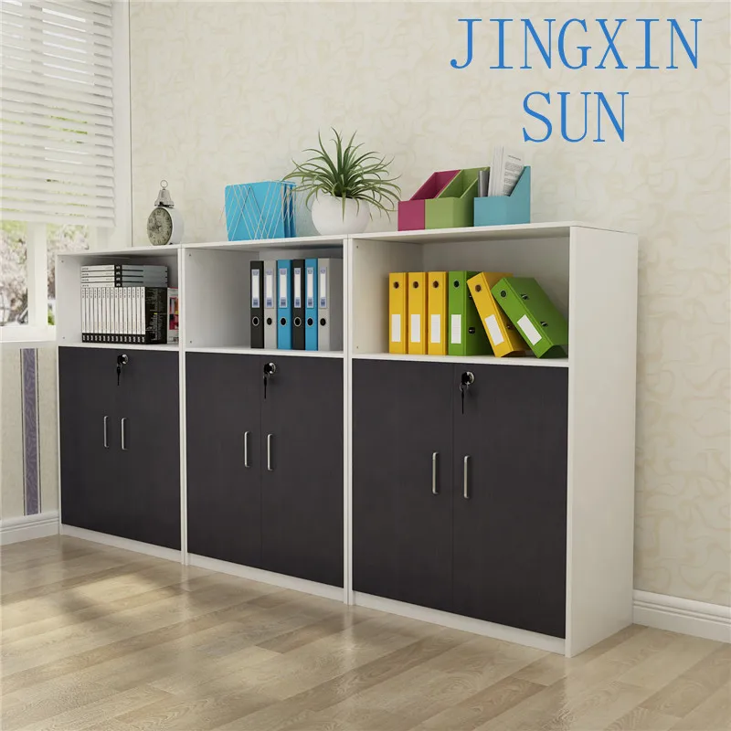 Office wooden file low  locked data storage, tea  printer locker