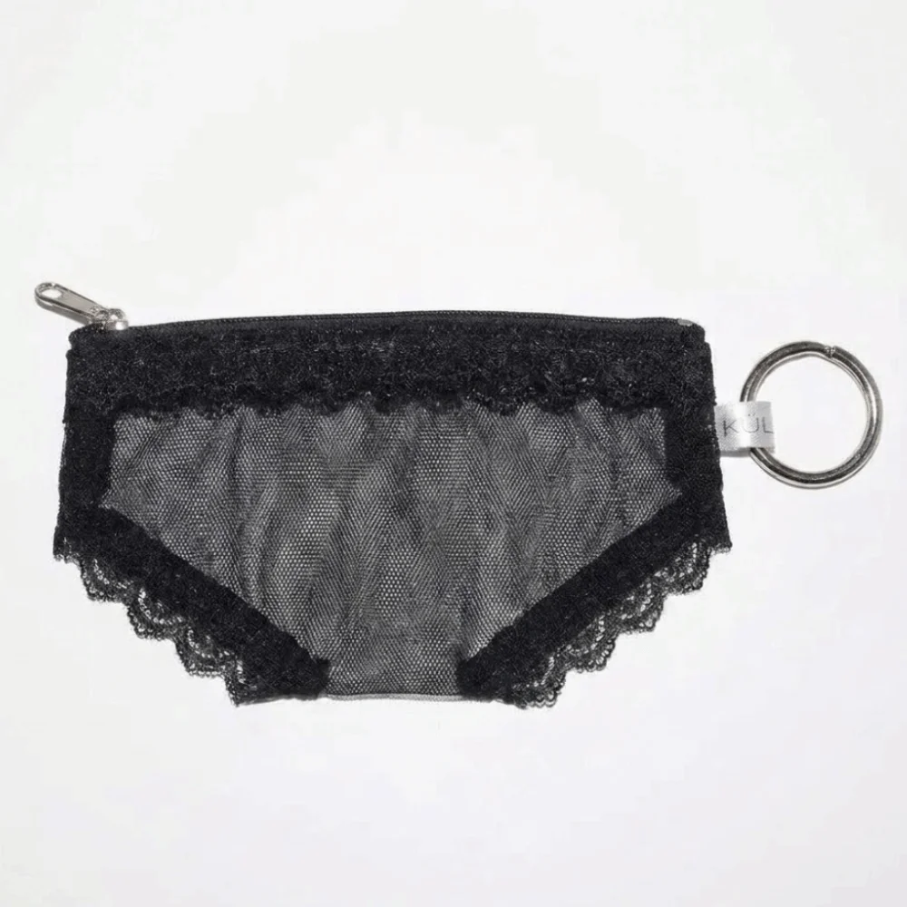 New Briefs Shape Cosmetic Bag Lace Heart Transparent Makeup Storage Pouch Y2K Mesh Toiletry Bag Storage for Travel