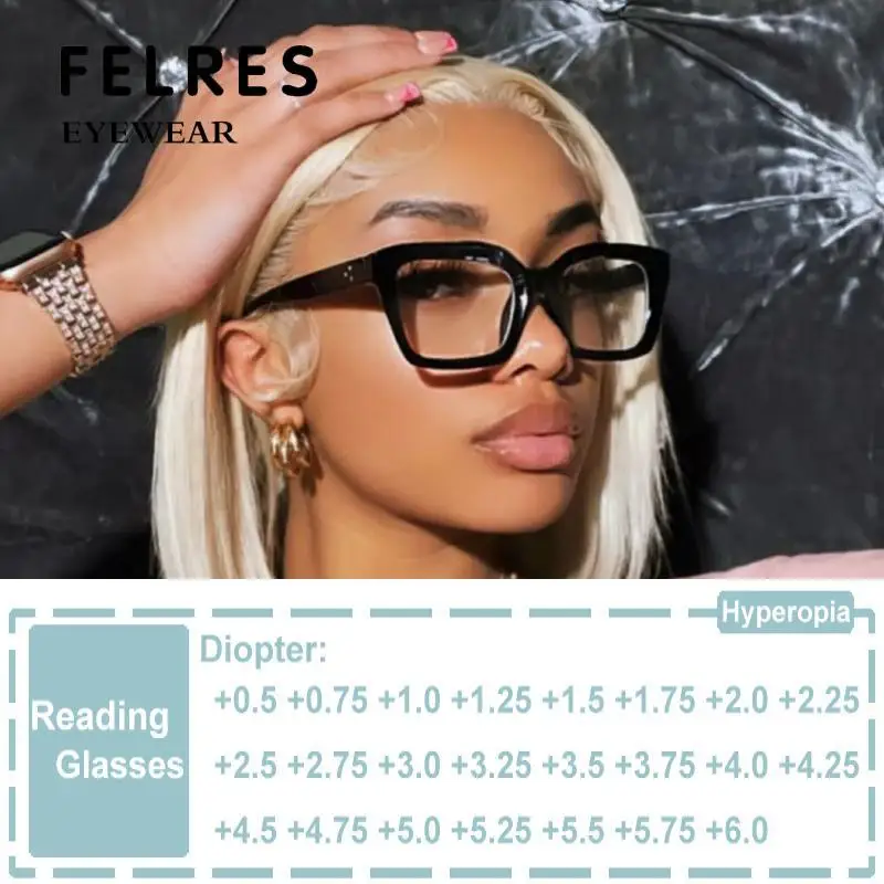 

Big Square Anti Blue Light Glasses Trend Transparent Computer Men Women Eyeglasses Optical Frames Presbyopia Eyeglasses