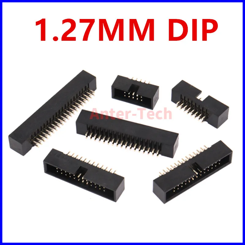 

10Pcs/lot DC3 1.27 mm Pitch IDC Box Pin Header Connector Straight Pin DC3 1.27mm Double Row Male Socket DC3 HEADERS 2x3-25Pin