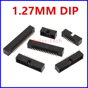 10 pz/lotto DC3 1.27mm passo IDC Box Pin Header connettore Pin dritto DC3 presa maschio a doppia fila da 1.27mm intestazioni DC3 2 x3-25pin