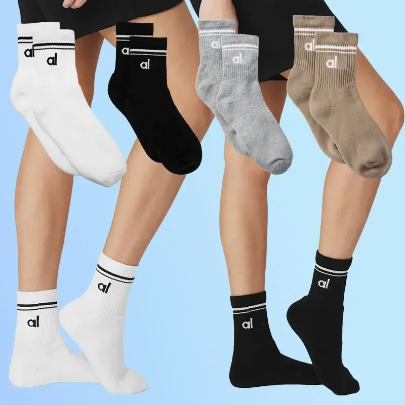 Calcetines deportivos unisex Calcetines de algodón para Pilates Calcetines de fitness para yoga Calcetines suaves a rayas clásicos Calcetines de yoga medianos