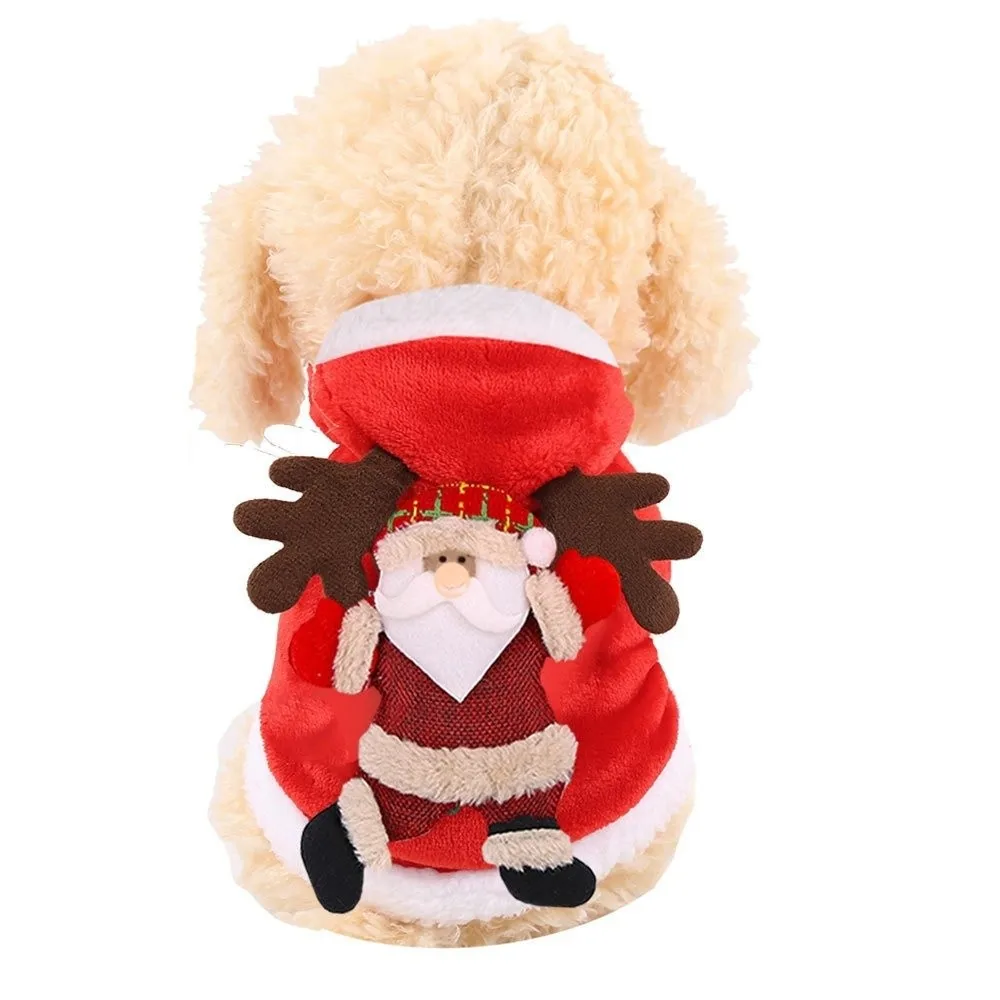 New Fancy Pet Vest Cute Elk Parties Dress-up Red Cat Christmas Outfit Christmas