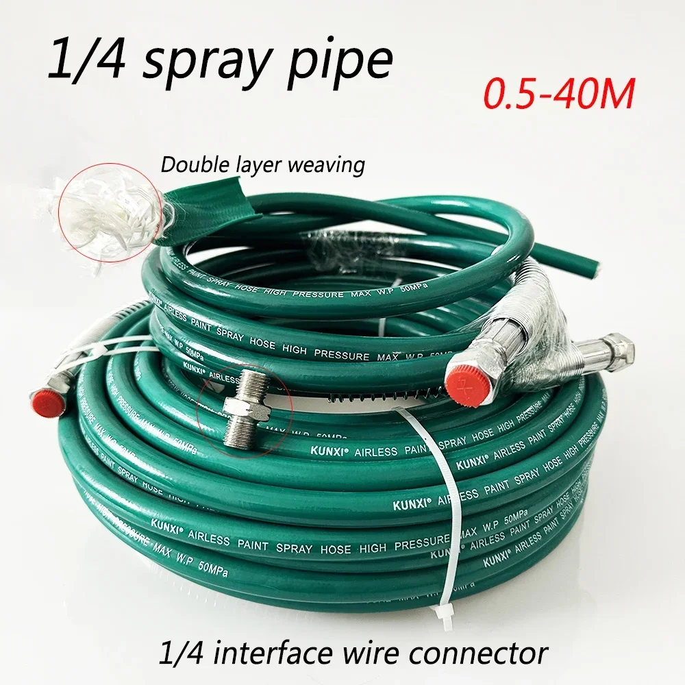 

"Green Spray Hose with 1/4" Threaded Fitting (0.5-40m) for Putty and Paint Applications"