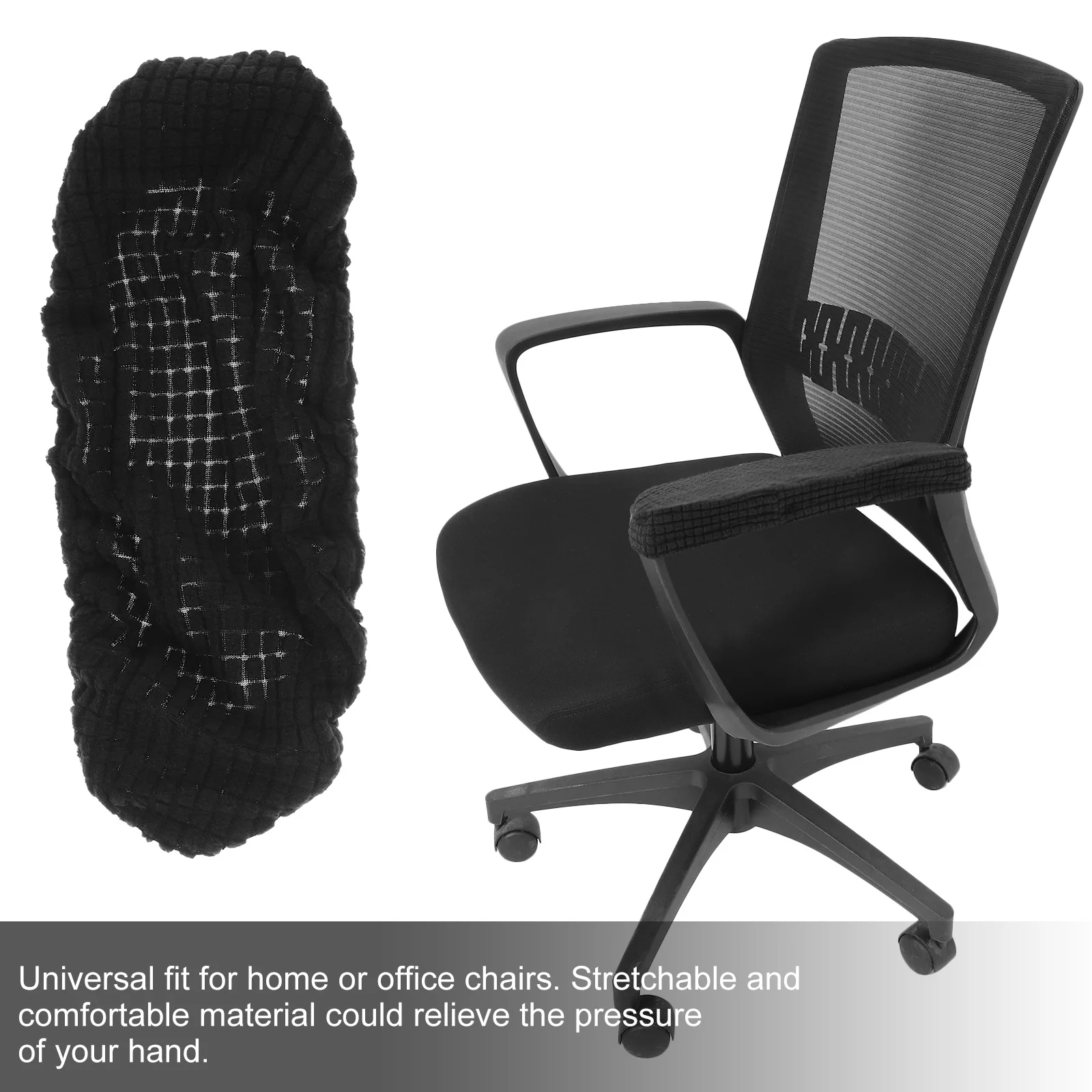 

2Pcs Office Chair Armrest Covers Stretchy Polyester Arm Rest Sleeves Detachable Armrest Pad Cushion Universal Fit for Home