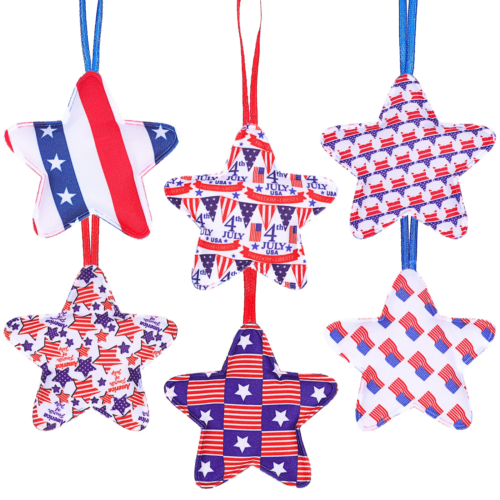 

30 Pcs Fairy Five-star Decorative Cloth Color Patriotic Stars Decorations Hanging