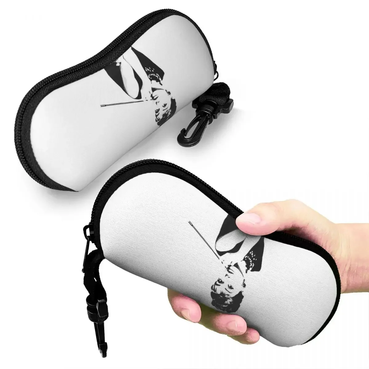 

Audrey Hepburn Portrait A Shell Glasses Case Protective Sunglasses Box Women Men Soft Eyeglass Bag Pouch