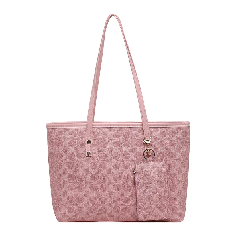 Women Large Capacity PU Leather Tote Bag Versatile Shoulder Handbag Ladies Commuter Casual Daily Shopping Bag