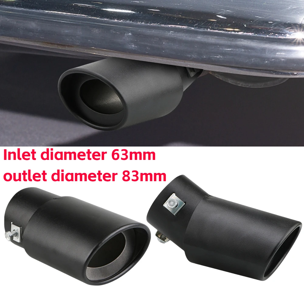 

Universal Car Exhaust Tip Round Aluminum Alloy Muffler Tail Trim Rear Auto Exhaust Pipe Nozzle Silencer Pipe Inlet 63mm