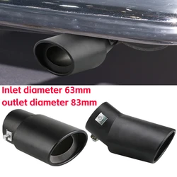 Universal Car Exhaust Tip Round Aluminum Alloy Muffler Tail Trim Rear Auto Exhaust Pipe Nozzle Pipe Inlet 63mm