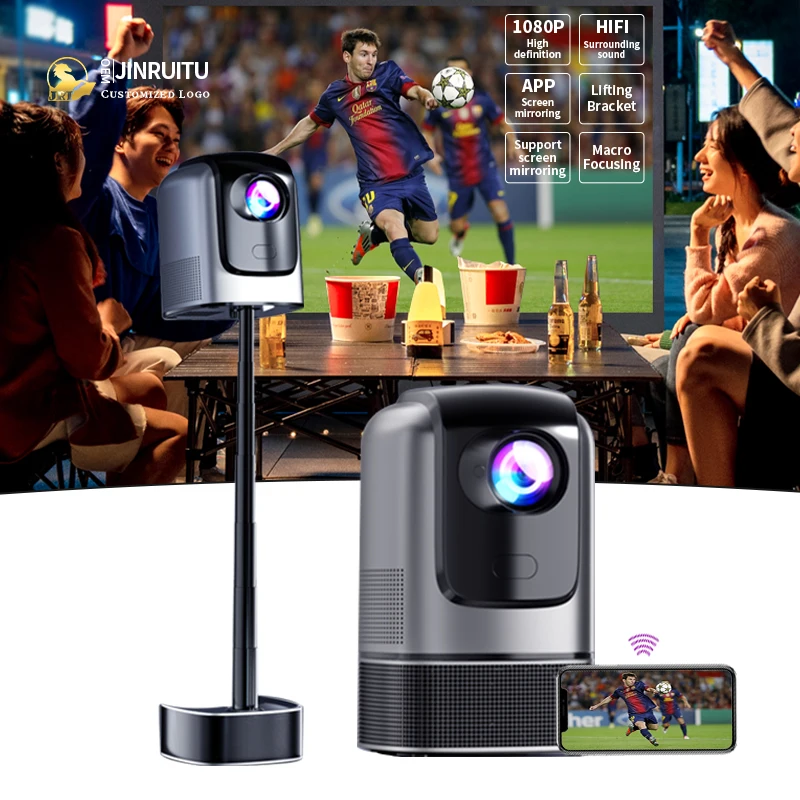 Home Projector 1080p LCD Smart Android Portable Theater Mini Projector 4k home theater projector with retractable stand