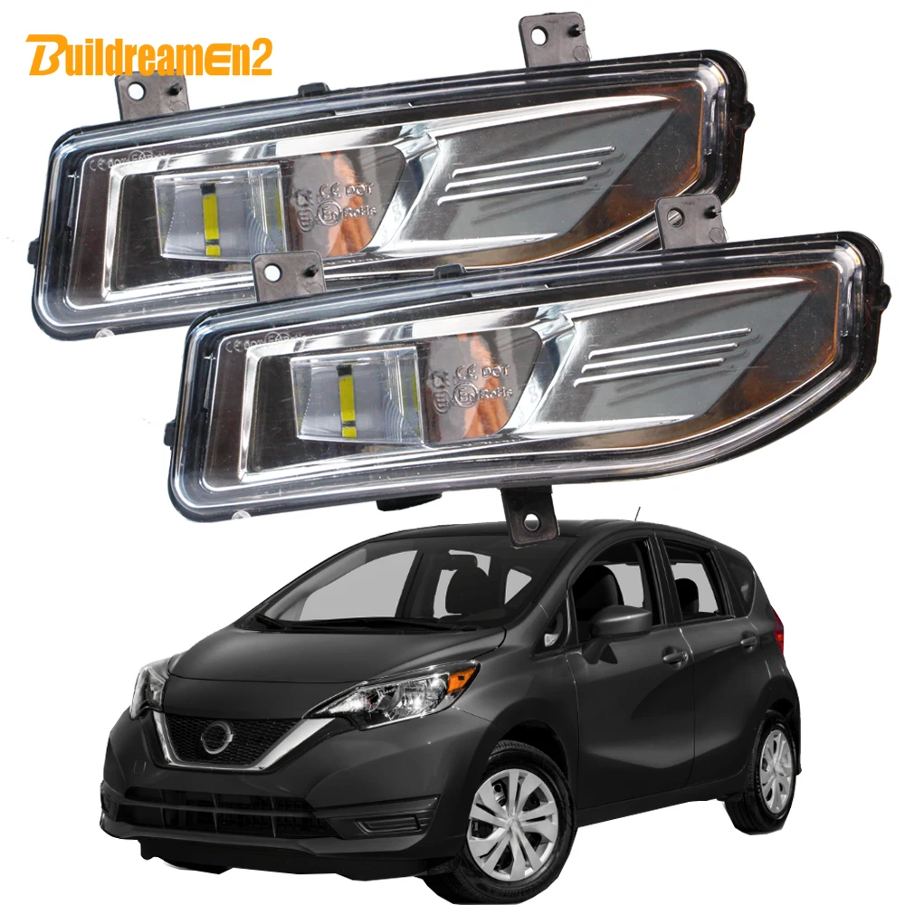 40W H11 Car Driver + Passenger LED Fog Light Accessories Bracket Cover Button Wire For Nissan Versa Note E12 2017 2018 2019