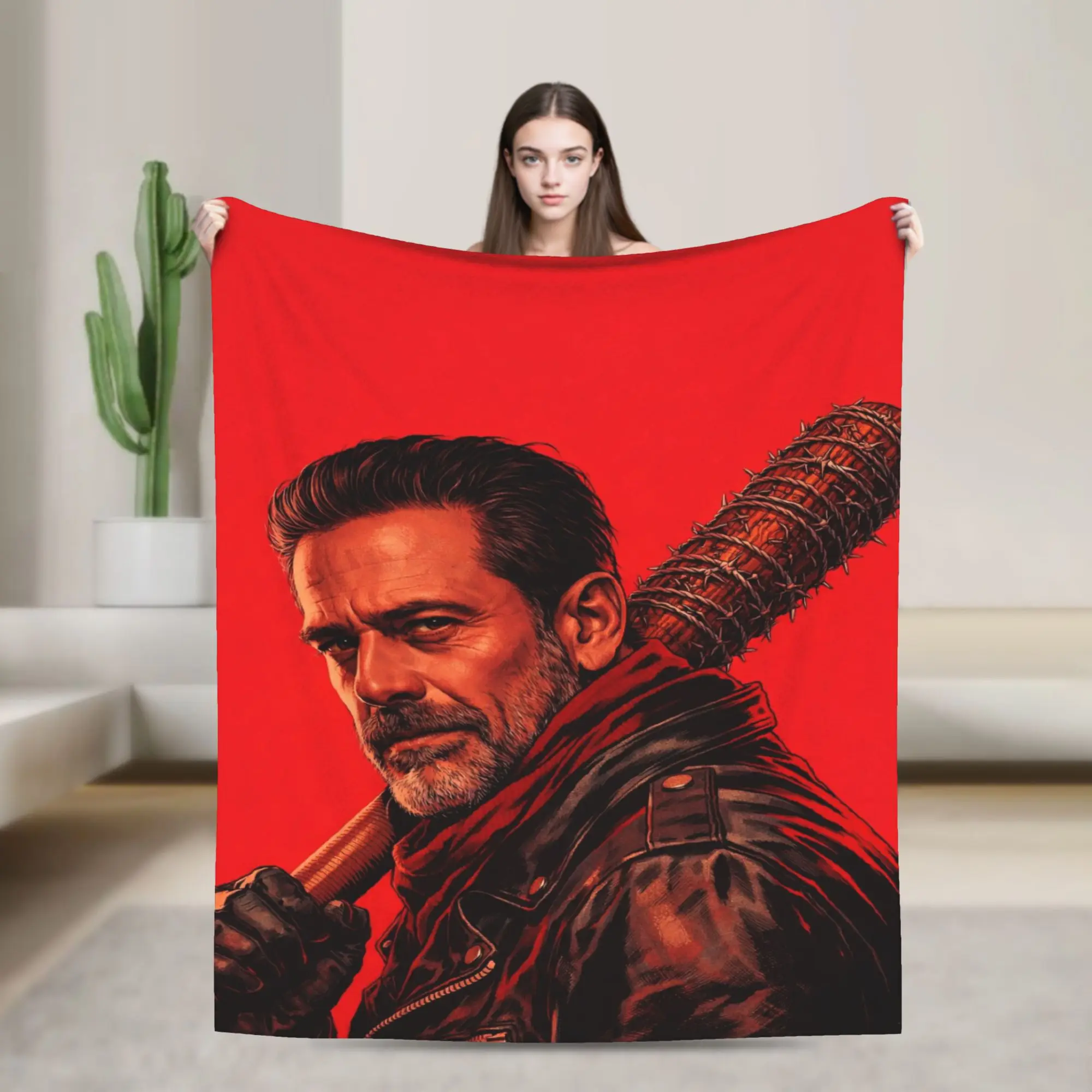 Negan Smith Blanket Girls  Flannel Throw Blanket For Chair Sofa Bed Comfortable Custom Quality Bedspread Gift