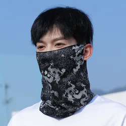 Men Summer Sports Bandana Ice Silk Neck Gaiter Cover Hanging Ear Triangle Face Tube Scarf Fishing Headband Running Hiking Mask