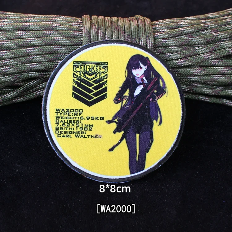 Girls Frontline Patches for Clothing Embroidery Anime Patch Gun Girl Tactical Badges on Backpack Military Hook Loop Armband