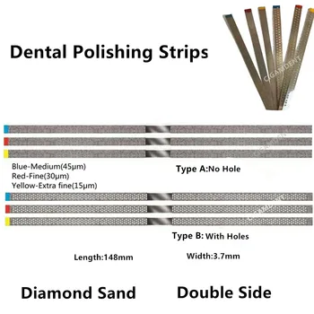 Dental Metal Polishing Stick Polish Strip Hole Teeth Whitening Supplies With Diamond Sanding Surface Double Side 4mm