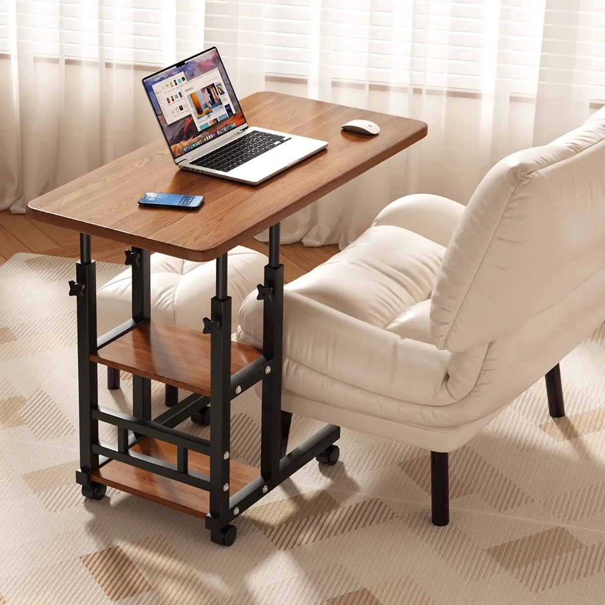 Bedside table Movable lifting computer table Student simple desk Writing table Bedroom Home bed Desk