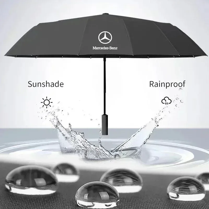 12-Bone Umbrella Windproof Sunshade For Mercedes Benz AMG A B C E S Class A180 CLK CLA GLE W212 C200 C300 W204 W205 W169 GLC GLK