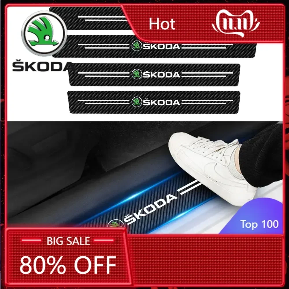 

Car Sticker 2025 New New Leather Car Door Sill Sticker Protection Accessories For Skoda Octavia Kodiaq Superb 2 3 Rapid Karop Ka