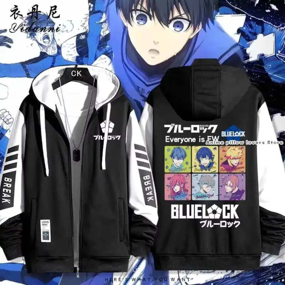 

Anime Role Bachira Meguru Isagi Yoichi Spring Autumn Print Jacket Zipper Hoodie Women Men Cosplay Hooded Costumes Couple Coat