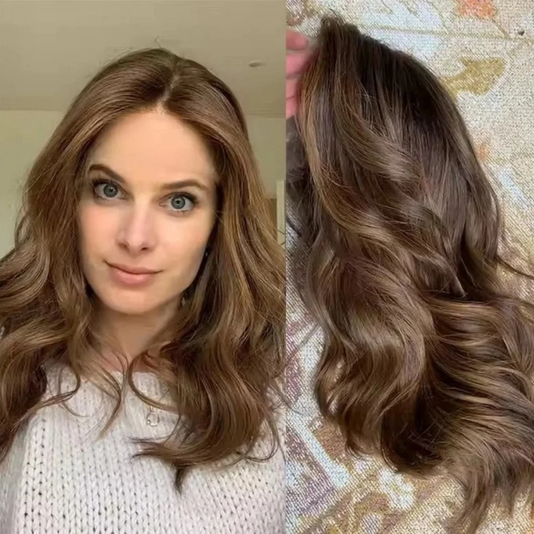 Women's Wigs  Loose Wave Long Synthetic Lace Front Wigs High Quality Lace Top Wig Ombre Chocolate Brown Wig On Clearance Sale