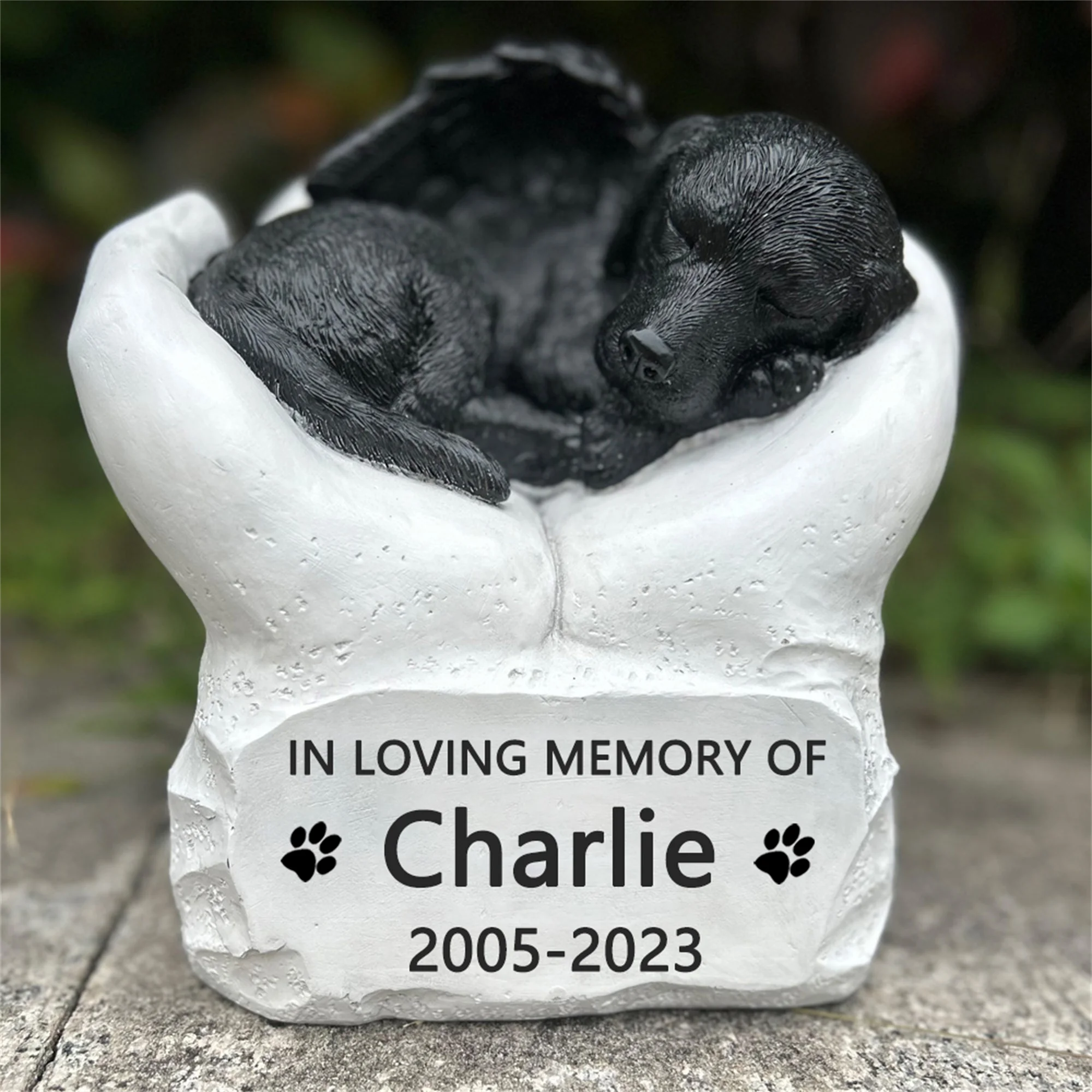 Personalized Resin Pet Cremation Urn for Dog, Custom Pet Dog Ashes Urns, Dog Memorial Keepsake Urn Gift