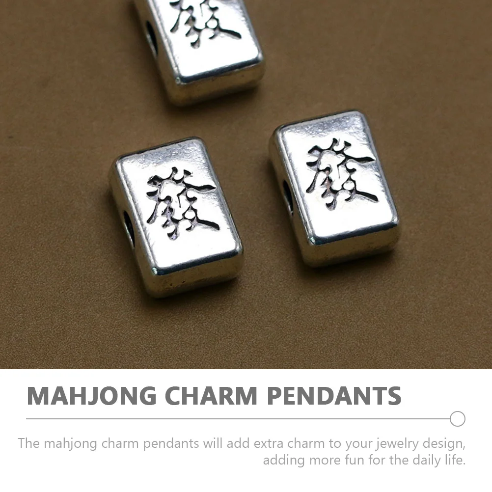 10Pcs Alloy Mahjong Pendant Charms Vintage Design for Jewelry Making DIY Bracelets Necklaces Craft Accessories Jewelry