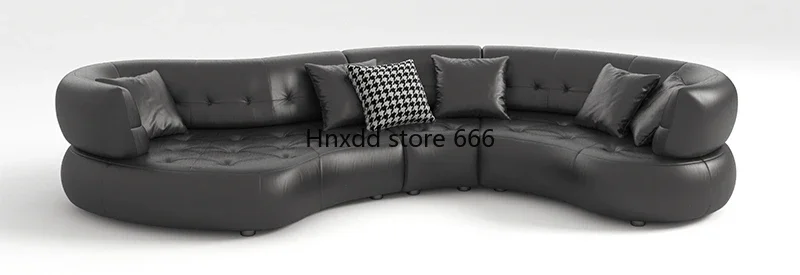 Italian light luxury leather sofa first layer cowhide