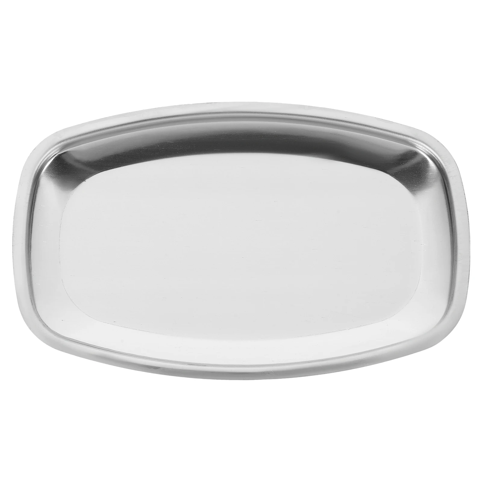 

Stainless Steel Tray Rectangular Service Platter Lightweight Portable Food Snack Dessert Fruit Storage Practical