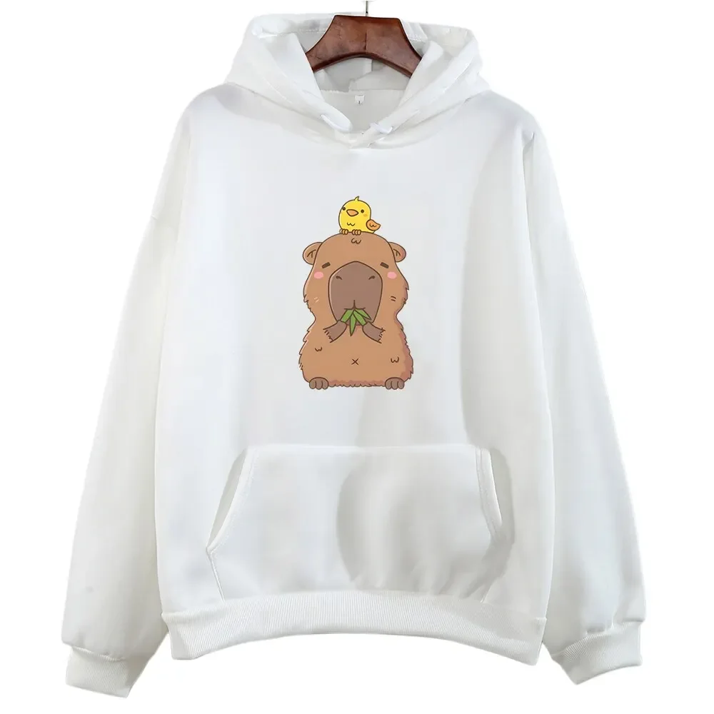 Capybara Kawaii Cartoon Print Hoodie for Girls Cute Graphic Kids Sweatshirts Autumn/Winter Hooded Boys Clothes Long Sleeve Tops