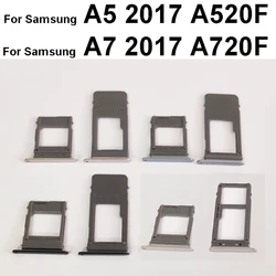 SIM Card Tray For Samsung A5 2017 A520F A7 2017 A720F Dual Single Card Tray Holder   Card Slot Replacement Parts