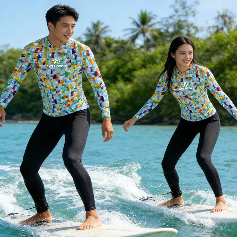 Long Sleeve Men's and Women's Rash Guard Surfing Clothing High Quality Luxe Breathable Beachwear Swimwear Shirt for Water Sport