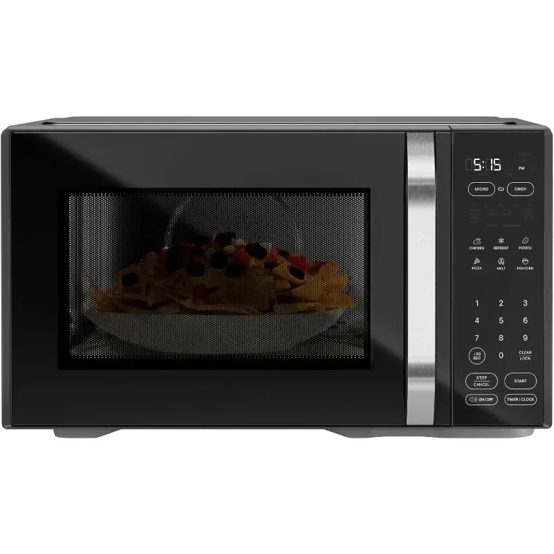 Forno de microondas digital de bancada exclusivo "Cook e Crisp" Power Combo, predefinições de toque, display digital, alça de aço inoxidável