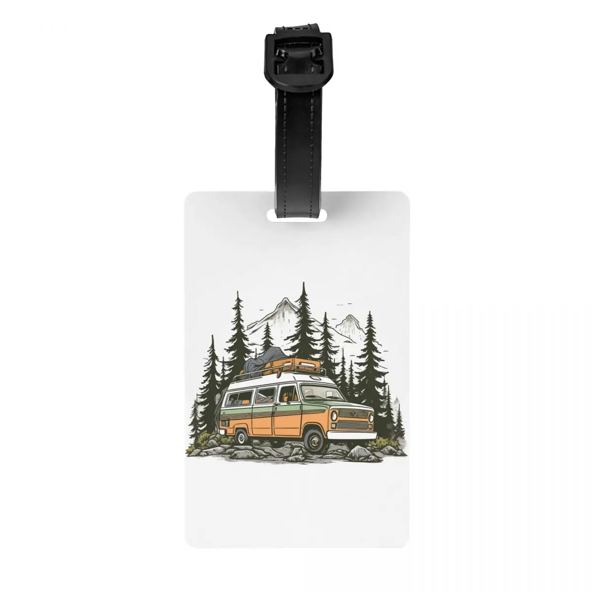 

Custom Adventure Camping Mountain Campers Luggage Tag Suitcase Baggage Privacy Cover ID Label