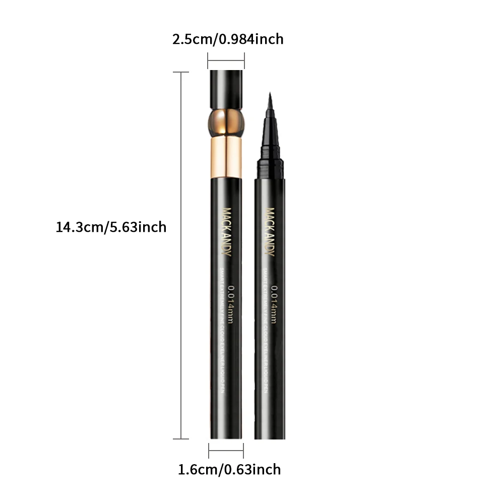MACKANDY High Impact Easy Liquid Eyeliner Waterproof Long Lasting Smudge Resistant Eyeliner for Sensitive Eyes Vegan Formula - Image 4