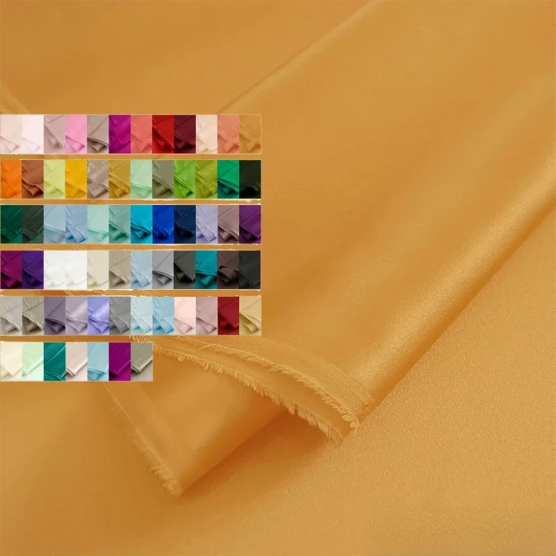 114cm 16 Momme Pure Mulberry Silk Crepe Satin Fabric for Spring Summer Dress Shirt Cloth Diy Sewing By The Meter Material
