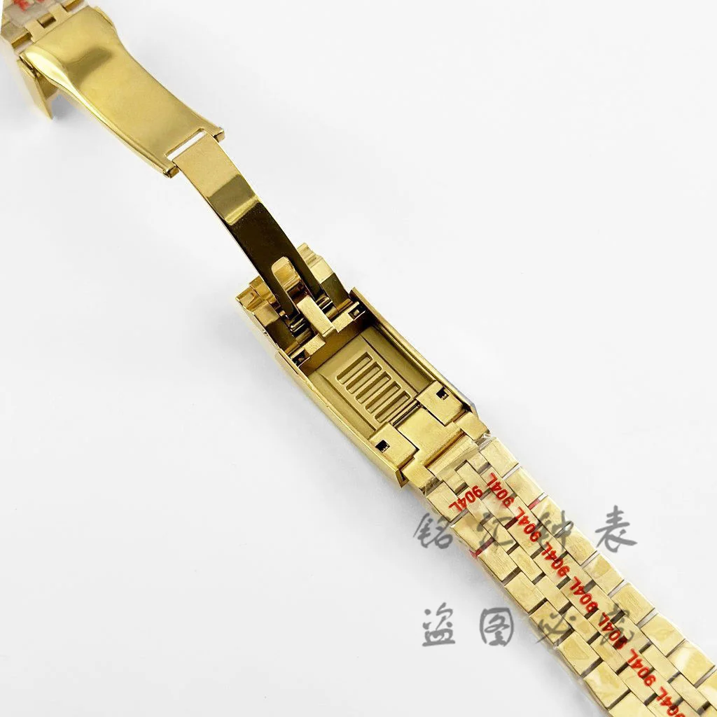 36MM/40MM Sapphire Crystal Gold Watch Case Fit NH34 NH35 NH36 ETA 2824 PT500 Movement Lock Clasp Bracelet 316L Stainless Steel