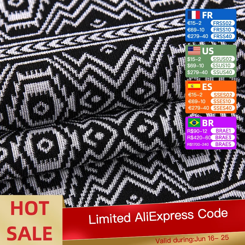 

1M/2M/3M Polyester cotton yarn dyed ethnic style fabric for home textile diy handmade tablecloth fabric by the meters