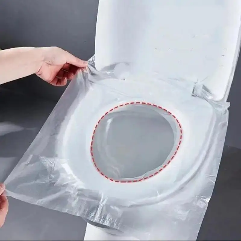 50/100pcs Disposable Toilet Seat Cover Mat Waterproof PVC Travel Toilet Liners Portable Travel Accessory