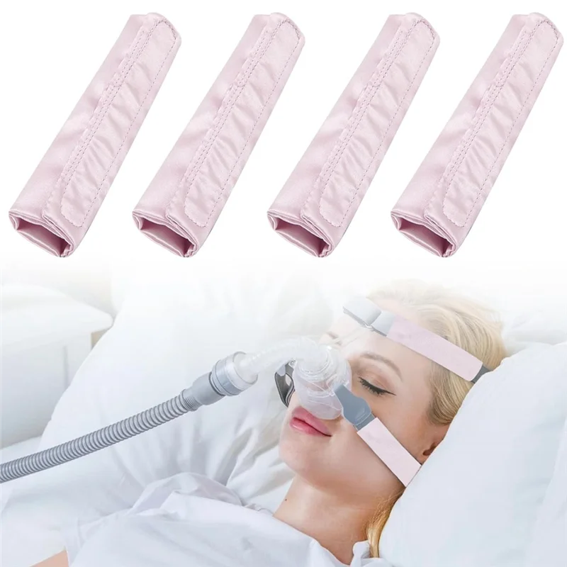 SCLS 4-Packs Satin CPAP Strap Covers, CPAP Strap Comfort Pads, CPAP Face Pads, Comfortable CPAP Supplies CPAP Face Cushion