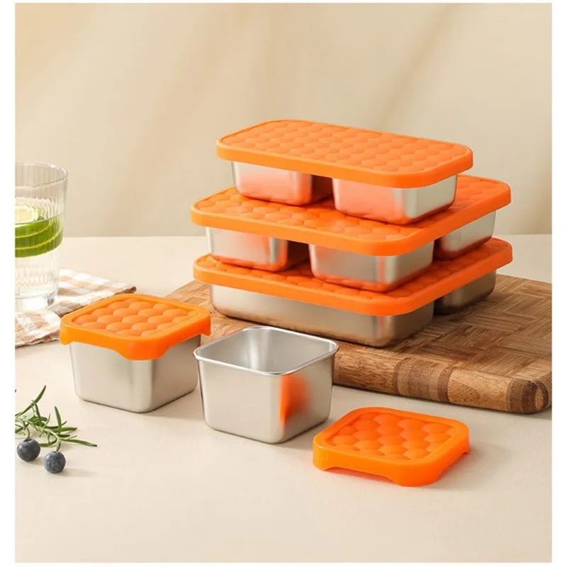 A98E-304 Stainless Steel Divided Food Storage Container For Kitchen