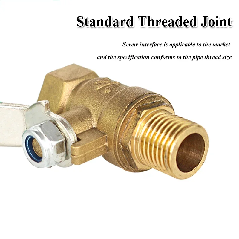 1/8' 1/4'' 3/8'' 1/2'' Female/Male Thread Brass Valve Brass Small Ball Valve Connector Joint Copper Pipe Fitting Coupler Adapter