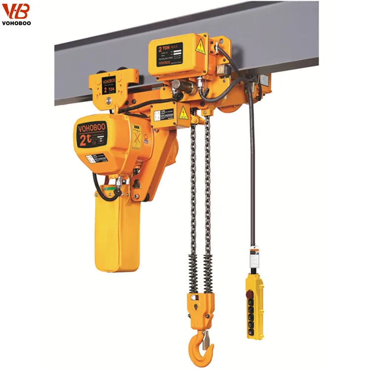 High Quality Low Headroom Electric Chain Hoist With Trolley 1 To 5 Ton Capacity New Used Steel Material Construction Industries