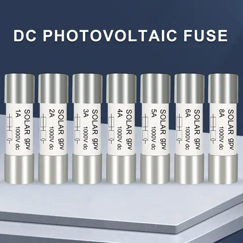 10PCS Solar DC 1000V PV Fuse High Voltage for Solar System Short Circuit Protection 1A 2A 3A 4A 5A 6A 8A 10A 15A 20A 25A 30A 32A